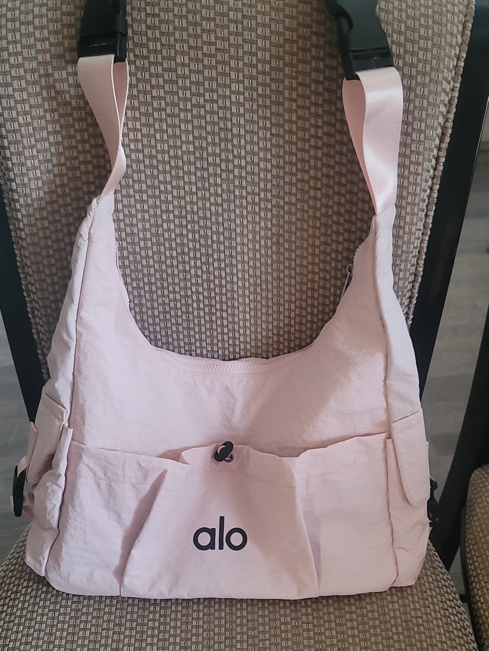 Yoga Pale Pink Shoulder Bag with Front Pocket